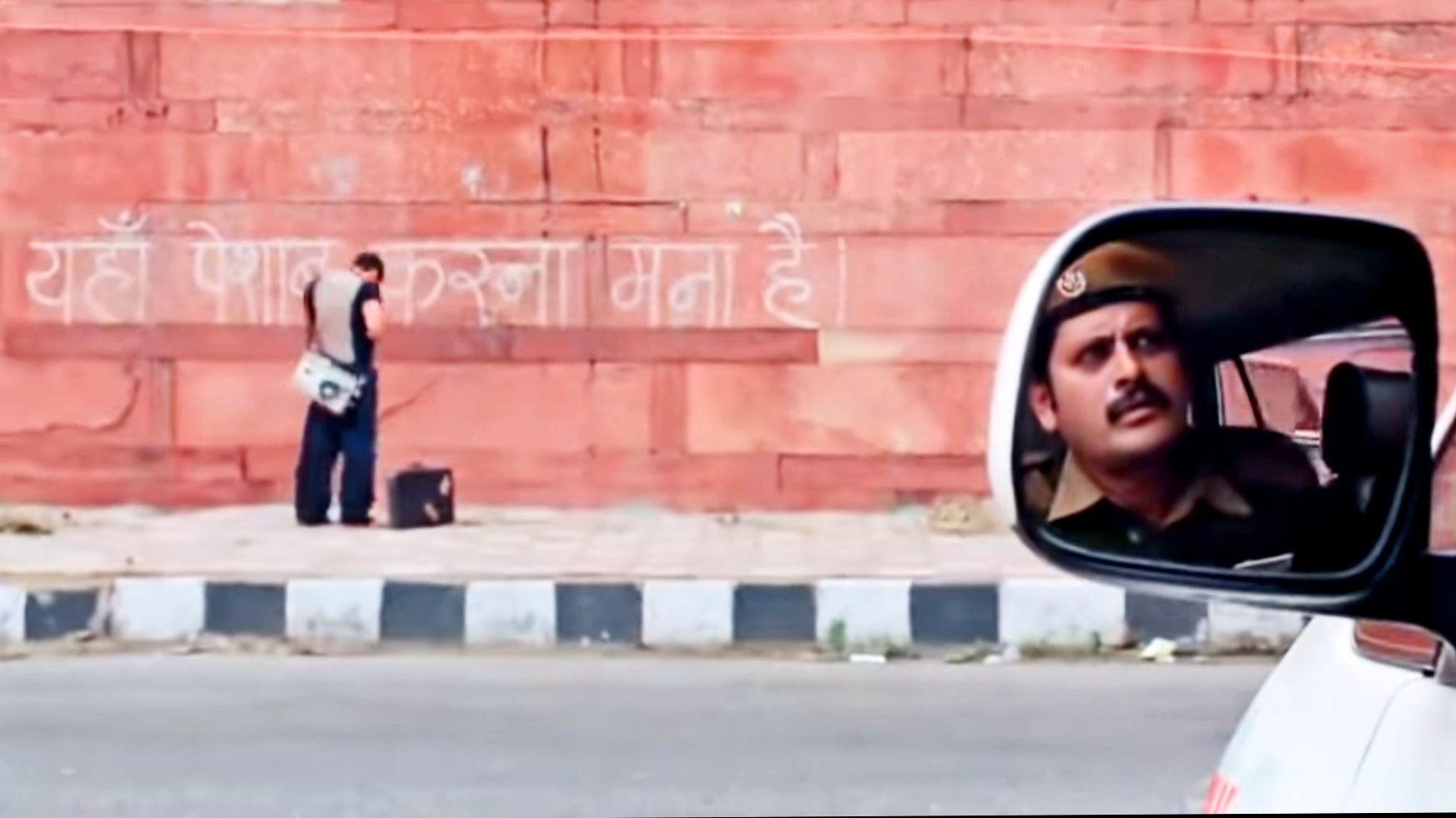 Pictures Of Hindu Deities Next To Footwear Pile, Urination Wall Is Funny (pk)